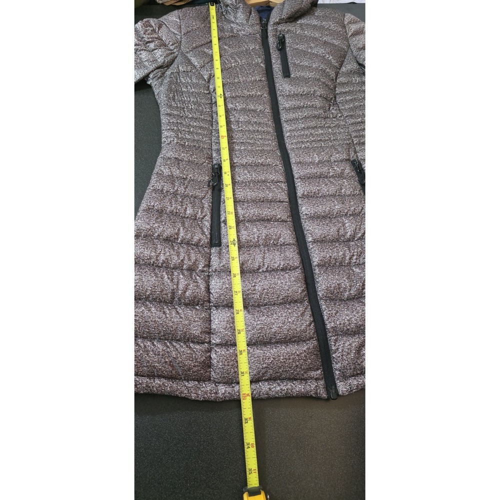 HFX Performance Jacket Coat Women Sz S Brown Gray Hooded Down Puffer Quilted EUC - Picture 5 of 7